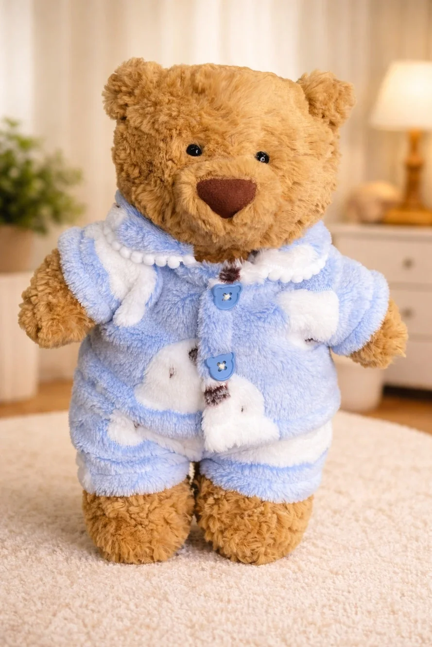 Bartholomew bear cute clothes outfits - Blue Fluffy Pajama Set[TTM-15-10IN]